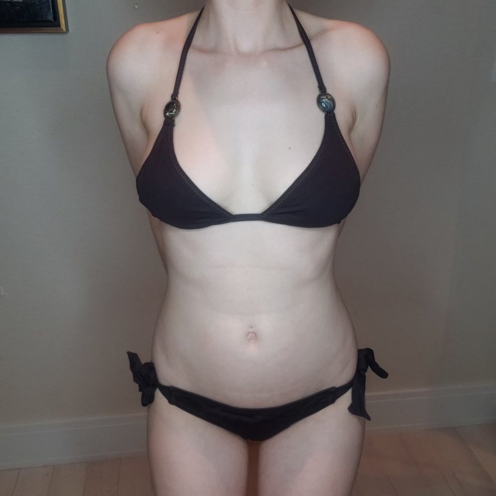 Becca by Rebecca V Brown Tie Bikini Top and Bottom